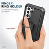 For Samsung Galaxy S21 FE 5G 3 in 1 Ring Holder PC + TPU Phone Case(Black)