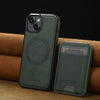 For iPhone 15 LC.IMEEKE L3 Series Detachable RFID Card Bag Magsafe Phone Case(Green)