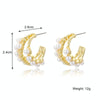 E2208-5 Three Circle C Shape Stud Earrings Jewelry