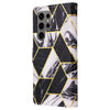 For Samsung Galaxy S25 Ultra 5G Marble Bronzing Stitching Leather Phone Case(Black)