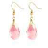 E2108-2 Pink Natural Crystal Handmade Earrings Zircon Long Earrings