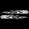 2 PCS/Set D-815 Flame Lion Pattern Car Modified Decorative Sticker(White)