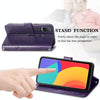 For Alcatel 1L 2021 Four-leaf Clasp Embossed Buckle Mobile Phone Protection Leather Case with Lanyard & Card Slot & Wallet & Bracket Function(Purple)