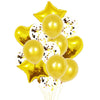 1 Set 18 Inch Aluminum Pearl Sequins Balloon Set Party Decoration Holiday Decoration(Golden)