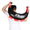 KR Fitness Training Sandbag Weight-Bearing Exercise Equipment Croissant without Filler(Black Leather + Red Ribbon)