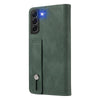 For Samsung Galaxy S22+ 5G Wristband Magnetic Leather Phone Case(Green)