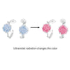 S925 Sterling Silver Ultraviolet Color-Changing Rose Earrings(SCE1729)