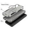 For Samsung Galaxy A35 Armor MagSafe Holder PC Hybrid TPU Phone Case(Grey)