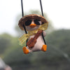 Car Cartoon Duck Rear View Mirror Interior Pendant(Brown Guitar Duck)
