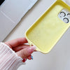 For iPhone 14 Pro Large Window Acrylic Glass Lens MagSafe Silicone Phone Case(Cream Yellow)
