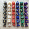 5 Set Creative RPG Game Dice Colorful Multicolor Dice Mixed DND Dice(White)