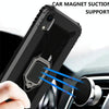 For iPhone X / XS Carbon Fiber Protective Case with 360 Degree Rotating Ring Holder(Black)