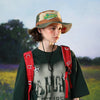 Retro Mountaineering Fisherman Hat Patching Sunscreen Hat Outdoor Cowboy Cap, Size: One Size 55-59cm(Brown Khaki+Army Green)