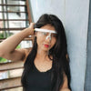 Anti-Saliva Splash Anti-Spitting Sunscreen Sunglasses Integrated Anti-Splash Shield(White Frame Red Lens)