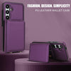 For Samsung Galaxy S24 FE 5G Crossbody Dual-buckle Wallet RFID Back Leather Phone Case(Dark Purple)