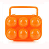 Portable Handle 6 Eggs Plastic Container Egg Storage Box Case(Orange)