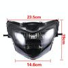 Motorcycle LED Retro Headlights LED Far Near Beam Lights For Yamaha LC135 V2-V6(Transparent Glass)