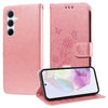 For Samsung Galaxy A36 5G / A56 5G Embossed Butterfly Flowers Leather Phone Case(Rose Gold)