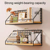 Household Large Non-Punching Organizer Wall Hanging Shelf, Style: Black Wooden Ball With Tissue Box
