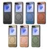 For Samsung Galaxy Z Flip4 Twill Fabric Leather Skin Magnetic Back Phone Case(Blue)