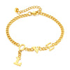 OPK GS1565 Exquisite Compact LOVE Letter Stainless Steel Simple Bracelet(Gold)