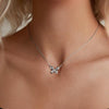 S925 Sterling Silver Platinum-plated Rose Butterfly Necklace Clavicle Jewelry(BSN396)