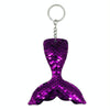 10 PCS Reflective Mermaid Keychain Sequins Mermaid Tail Accessories Car Luggage Pendant(Purple 31)
