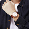 SKMEI 1581 Creative Fashion Men Watch Simple Casual Outdoor Sports Waterproof Two-Pin Quartz Watch(Rose Gold Coffee)