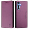 For Samsung Galaxy A15 5G / 4G RC01 Dual-Folded Magnetic Suction RFID Leather Phone Case(Violet)