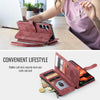 For Samsung Galaxy S25+ 5G CaseMe C30 Card Slots Zipper Wallet Leather Phone Case(Red)