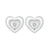 S925 Sterling Silver Platinum-plated Heart-shaped Star Earrings(BSE1045)