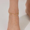 OPK GZ195 Stainless Steel Cross Zirconia Small Accessories Simple Anklets(Gold)