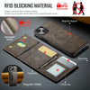 For iPhone 14 Plus DG.MING MAGKING-K2 Series MagSafe RFID Card Bag Detachable Phone Case(Coffee)