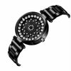 SANDA 1017 Lady Watch All Over The Sky Star 360 Degree Rotating Watch Diamond Steel Band Women Watch(Black)