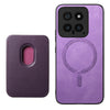 For Xiaomi Redmi K70 / K70 Pro 5G Retro Magsafe Card Bag PU Back Cover Phone Case(Purple)