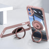 For Samsung Galaxy A06 4G 360 Holder MagSafe Acrylic Hybrid TPU Phone Case(Pink)