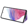 For Samsung Galaxy A53 5G Three Fold Card Bag Phone Case with Long Lanyard(Purple)