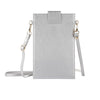 Litchi Texture Card Holder Mobile Phone Bag with Long Strap(Silver)