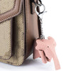 Leather Cute Elephant Keychain Car Key Pendant Bag Doll Decoration(Black)