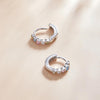 S925 Sterling Silver Shining Colorful Zircon Ear Buckle Women Earrings(Silver)