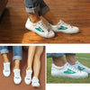MINGREN Student Canvas Shoes Casual Antiskid Retro Sneakers, Size: 33(White Green)