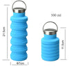 500ml Outdoor Sports Silicone Telescopic Cup Portable Foldable Travel Water Kettle(Orange Handle Lid)