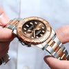 BINBOND B930 Metal Gear Luminous Quartz Watch 30M Waterproof Sports Watch, Color: Rose Gold-Rose Gold