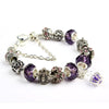 Ladies Crown Colorful Crystal Beaded Bracelet Handmade Glass Bead Bracelet Length: 19cm(DZ30)