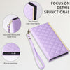 For Samsung Galaxy S21+ 5G Crossbody Rhombic Sucker Leather Phone Case(Purple)