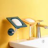 Drainable No-Punch Soap Dish Wall Mounted Soap Rack(Yellow)