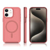For iPhone 11 Shockproof MagSafe Armor PC Hybrid TPU Phone Case(Dark Pink+Maroon)