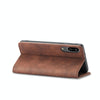 For Sharp Aquos Sense 3 Magnetic Dual-fold Leather Phone Case(Coffee)