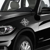 10 PCS Car Compass Pattern Random Decorative Sticker White
