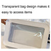 Transparent Large Capacity Cosmetic Storage Bag Portable Multifunctional Clutch(Pink)